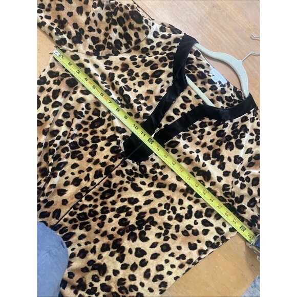 Charter Club Intimates Full Length Robe Leopard Print Plush Velour Half Zip XL - Picture 6 of 8